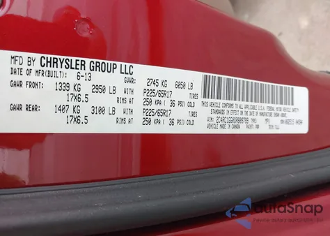 2013 Chrysler Town & Country Limited z USA, uszkodzony, nr VIN 2C4RC1GG0DR809789